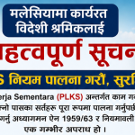 मलेसियामा भिसाको दुरुपयोग गर्ने विदेशी कामदारलाई कडा सजाय दिइने।