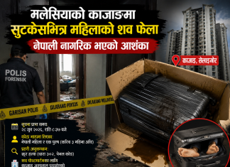मलेसियाको काजाङमा सुटकेसभित्र महिलाको शव फेला, नेपाली नागरिक भएको आशंका।