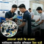 मलेसियामा स्थानीय श्रमिक किन काममा टिक्दैनन् ?