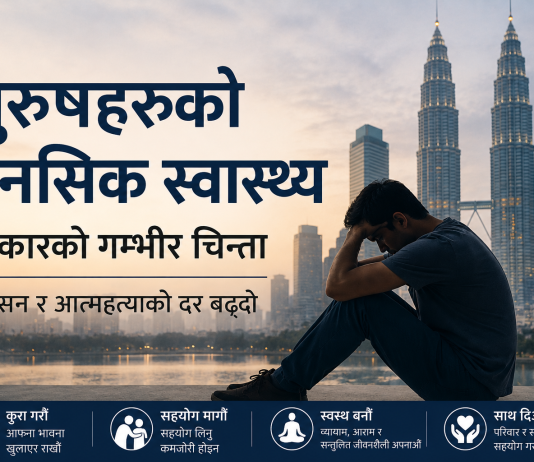 मलेसियामा पुरुषहरूमा मानसिक तनाव “डिप्रेसन” र आत्महत्याको घटना बढ्दै।