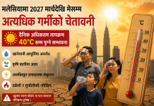 मलेसियामा आगामी वर्ष सन् २०२७ को मार्चदेखि मे महिनाको अवधिमा देशमा अत्यधिक गर्मी बढ्ने गम्भीर चेतावनी।