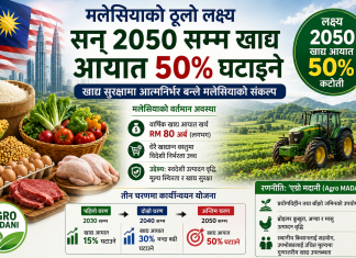 खाद्य आयात आधा घटाउने मलेसियाको दीर्घकालीन योजना, सन् २०५० सम्म खाद्य सुरक्षामा आत्मनिर्भर बन्ने।