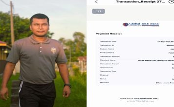 मलेसियामा सुरक्षागार्डमा कार्यरत चौधरीद्वारा बाढी पीडितलाई आर्थिक सहयोग प्रदान।